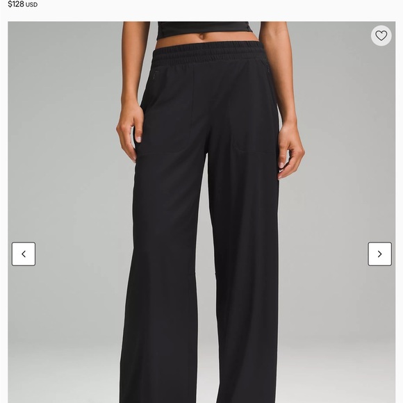 lululemon Mid Rise Black Wide-Leg Pants - Picture 1 of 8
